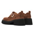 thumbnail image 3 of FSJ Women Classic Round Toe Strap Buckle Mary Jane Pumps Shoes Size 6.5 Brown, 3 of 4