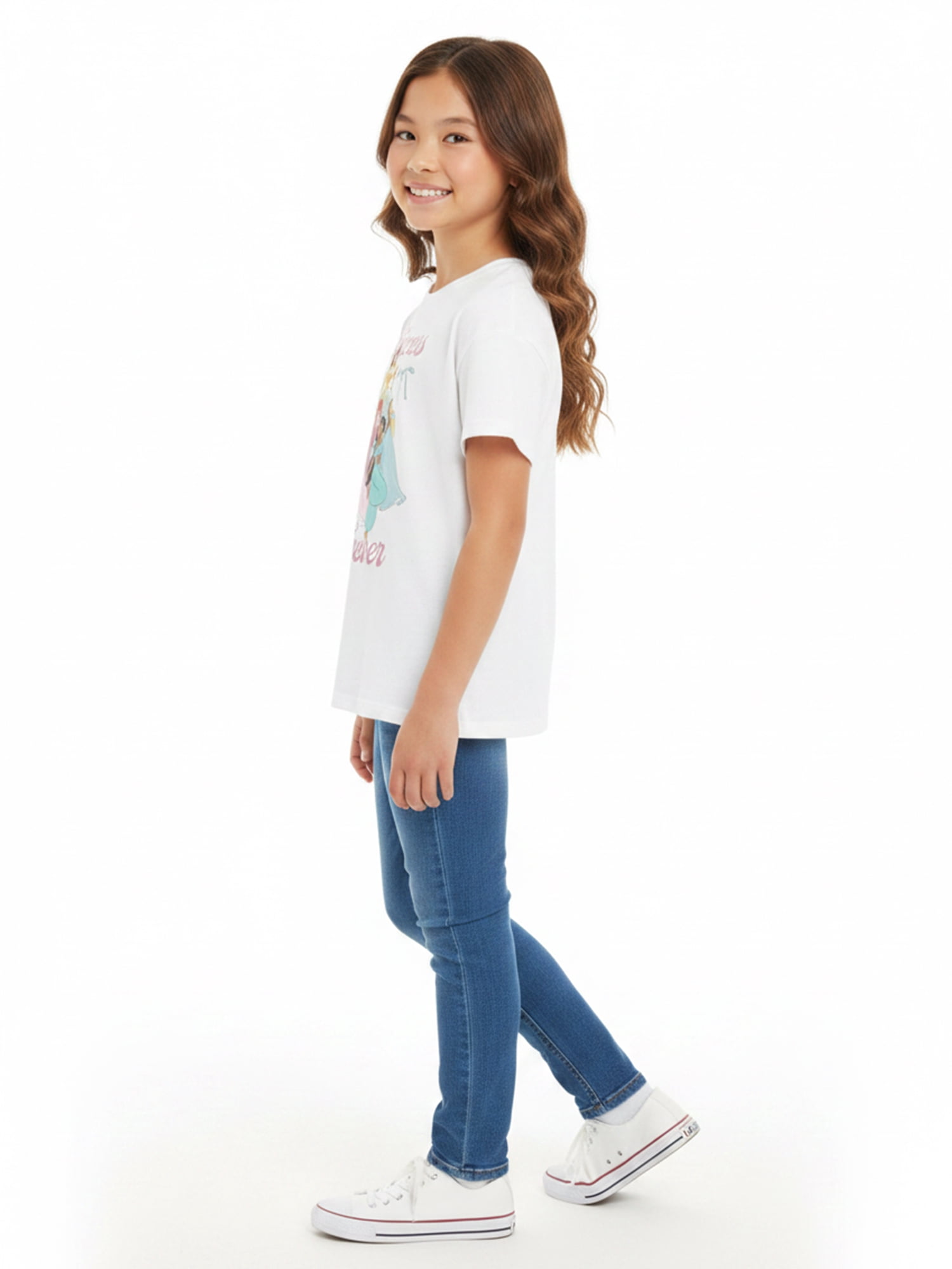 Disney Princess Girls' Graphic Tee with Short Sleeves, Sizes 4-16