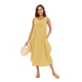 thumbnail image 4 of Baywell Women's Basic Tank Top Maxi Long Dress Casual Sleeveless Summer Beach Dress Yellow S-2XL, 4 of 7