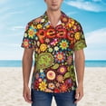 thumbnail image 4 of Bixox Men's Hawaiian Shirts Men's Hippie Peace Love Print Short-Sleeve Shirt-XX-Large, 4 of 8