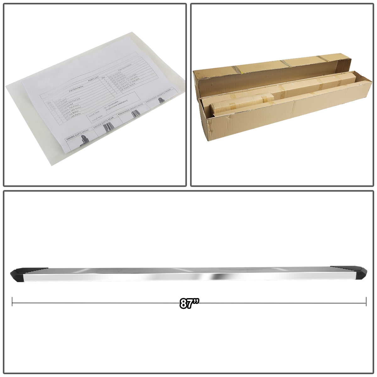DNA Motoring 6" OD Chrome Side Step Nerf Bars Running Boards for 2019-2022 Ram 1500 Crew Cab