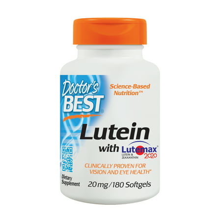 Doctor's Best Lutein featuring Lutemax, Non-GMO, Gluten Free, Soy Free, Eye Health, 20 mg, 180