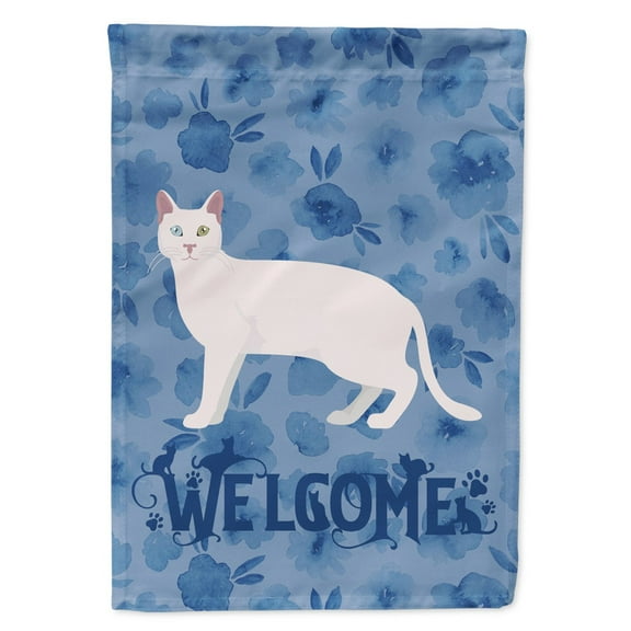 Carolines Treasures CK4900GF Khao Manee 1 Cat Welcome Flag Garden Size Small multicolor