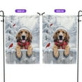 thumbnail image 2 of Playful Bloodhound Welcomes Winter Snowy Day with Cardinal Bird Garden Flag 12x18in Double Sided Dog Lover Outdoor Decor - 2017, 2 of 5