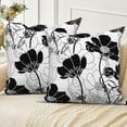 thumbnail image 4 of DaShan Black and White Pillow Cover 18x18 Set of 2,Floral Decorative Pillow Cases Couch Cushion for Bedroom Home Decor, 4 of 6