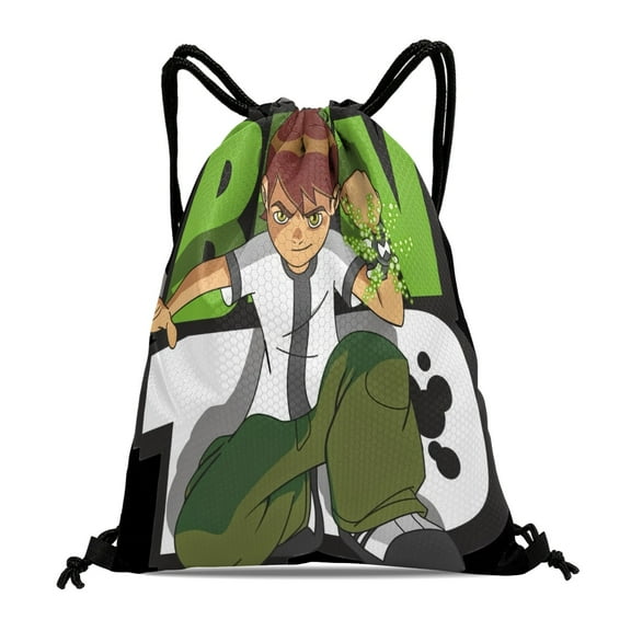 11.8 × 15.7 in Drawstring Backpack for Ben 10 Sackpack Adults Women Men Party Favor Bags Sports for Gym Travel Swimming Hiking Camping Tote Bag 11.8 × 15.7 in