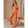 thumbnail image 5 of Halloween Pajama Womens Pajama Sets Long Sleeve Button Down Sleepwear 2 Piece Nightwear Soft Pjs Lounge Sets, 5 of 5