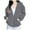Grey, variant on Towmus Cute Print Zip Up Hoodie Girls Clothes Aesthetic Sweatshirt Girl Cotton Jacket with Pockets