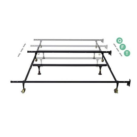 Metal Bed Frame Adjustable Queen Full Twin Size W/ Center Support Platform T46