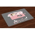 thumbnail image 1 of Ambesonne Saying Place Mats Set of 4, Girl with a Bunny, Standard Size, Multicolor, 1 of 4