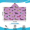 thumbnail image 2 of Cute Cartoon Dachshund Hooded Bath Towel，50"x30" for Ages 3 To 12 Kids, Quick Dry Lightweight Soft Microfiber Hood Beach Towel Cover Up for Kids, 2 of 7
