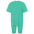 thumbnail image 2 of Daeful Ensemble de Survêtement Taille Élastique Tenues de Sport Col Rond Femmes Lettres Unies Deux Pièces Survêtement 1 Vert m, 2 of 9