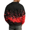 thumbnail image 7 of Rexolia Mens Oversized Waffle T Shirt Halloween Spider Bat Graphic Long Sleeve Casual Comfort Top Red 2XL, 7 of 7