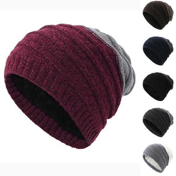 Msgweeeg Winter Hats for Men Men Winter Hats Winter Fashion Men'sand Women's Unisex Outdoor Knitted Warm Protection Cap for Outdoor Workand Construction