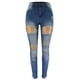 thumbnail image 2 of WILLBEST Jeans Mujer Pantalones Vaqueros Rasgados de Cintura Alta para Mujer, Elásticos y Desgastados, para Jóvenes, Con Un Ajuste Cómodo E Informal. Grande, 2 of 6