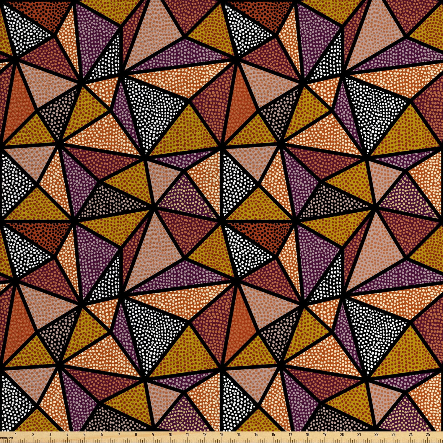 Geometric Fabric by The Yard, Bold Triangular Frames with Blots Inside