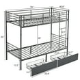 thumbnail image 5 of Ktaxon Metal Twin over Twin Bunk Bed with 2 Drawer & 2 Ladders for Bedroom, Black, 5 of 10