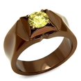 thumbnail image 1 of Alamode TK2773-9 Femmes IP Bague en Acier Inoxydable avec AAA Grade CZ en Topaze - Taille 9, 1 of 1