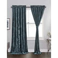 thumbnail image 2 of Chezmoi Collection Lux Storm Blue Lush Plush Velvet Curtains 2 Panel Set, Room Darkening Luxury Rod Pocket Window Drapes for Living Room Bedroom 50" W x 84" L, 2 of 8
