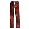 thumbnail image 5 of Fabrcox Christmas Casual Baggy Loose Pj Pants Women Slim Fit Christmas Tree Printed Drawstring Wide Leg Lounge Long Bottoms Deep Red XL, 5 of 6