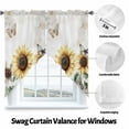 thumbnail image 3 of Rustic Sunflowers Swag Curtain Valance for Windows, Butterfly Country Floral Vintage Distressed Window Treatments Short Swag Topper for Kitchen Windows Bathroom Bedroom, 36"x36", 3 of 8