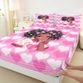 thumbnail image 4 of Castle Fairy Black Kawaii Girl King Sheets 4pcs,Pastel Heart Grid Bedding,Blush White Mint,1 Fitted Sheet, 1 Flat Sheet and 2 Pillowcases, 4 of 6