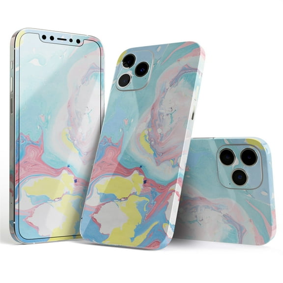 DesignSkinz Marbleized Swirling Cotton Candy Full-Body Skin Decal Wrap Cover for iPhone 16