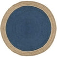 thumbnail image 3 of Safavieh Natural Fiber Round Collection NF801D Handmade Boho Braided Jute Area Rug, 4' x 4' Round, Royal Blue, 3 of 5