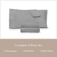 thumbnail image 5 of Jennifer   Collection Sheet Set, 4-Piece Microfiber Sheets & Pillowcases - Ultra-Soft, Breathable and Wrinkle-Resistant for Cal-King Size Bed (California King, Graphite), 5 of 9