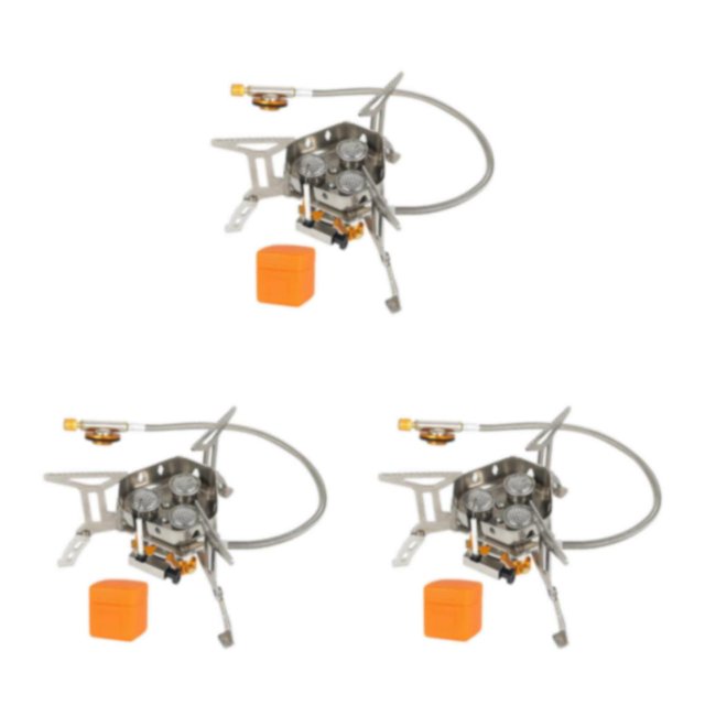 Advancent 5800W Camping 3 Furnaces Tool Heads Folding Cooking for Hiking Type1 NO1