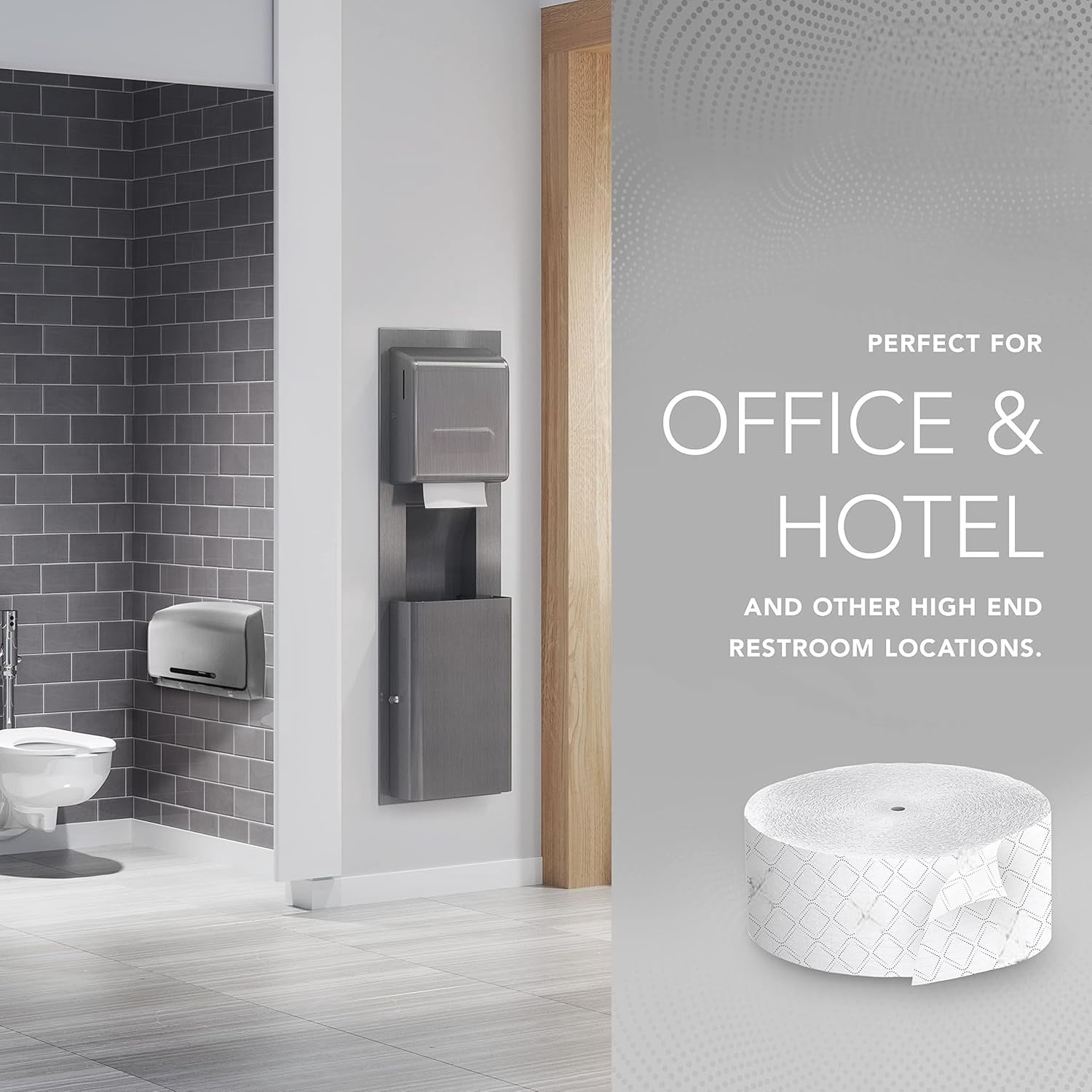Coreless High-Capacity Jumbo Roll Bulk Toilet Paper (07006), 2-Ply, Elevated Design, White (12 Rolls at 1,150' Each, 13,800'/Case)