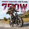 thumbnail image 6 of YareYi Electric Bike for Adults, 750W Peak E-Mountain Bicycle Class 3, 20" Fat Tire E-Bike with Speedometer, 48V 15Ah Removable Battery UL2849, 6 of 9