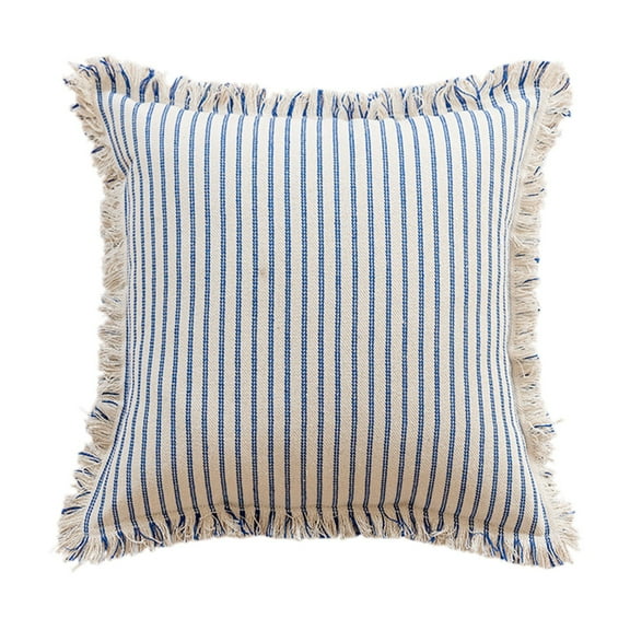 Throw Pillow Covers Wind-patterned fringed throw pillow covers, sofa cushion covers, living room backrest cushion covers, linen pillow covers