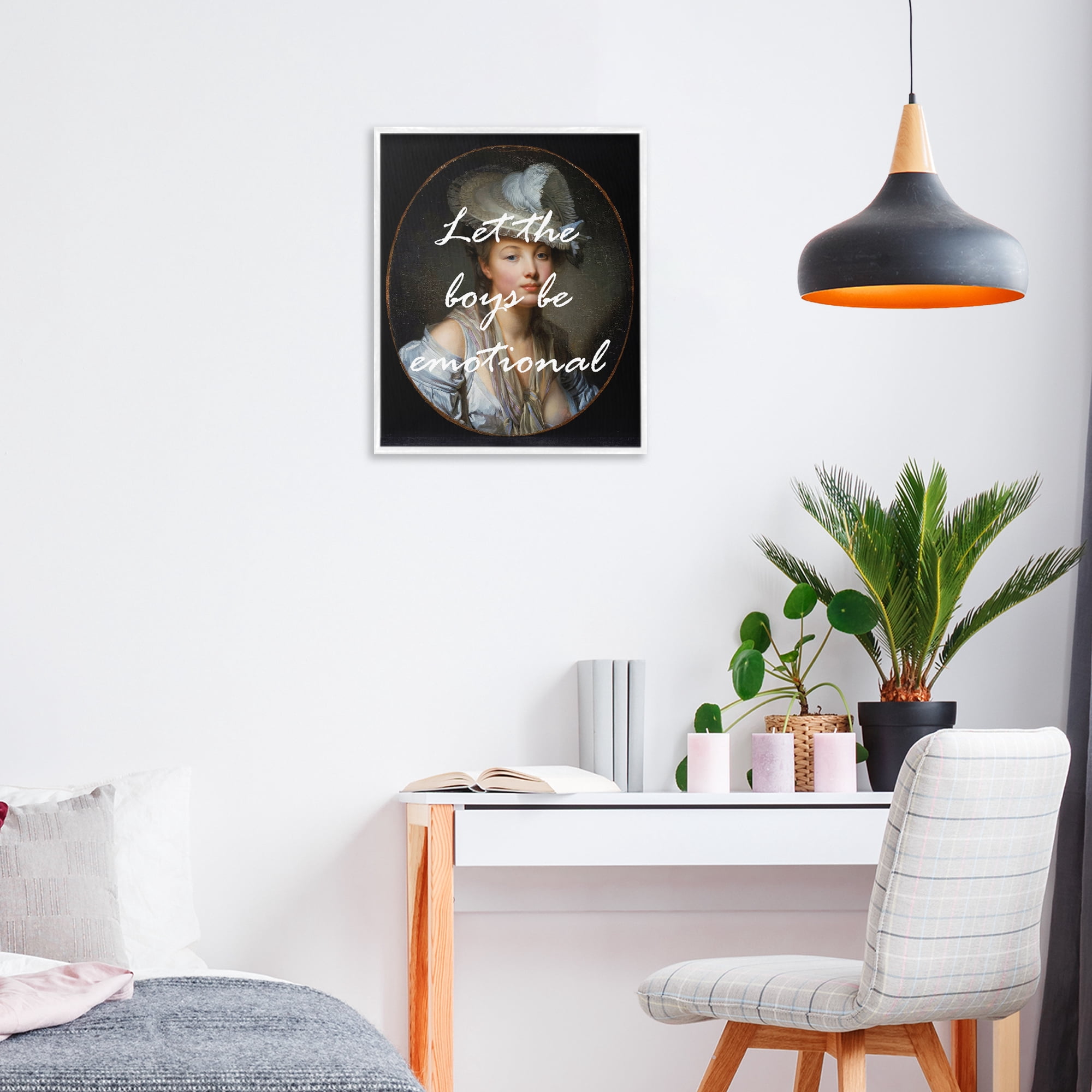 Stupell Industries Let The Boys Be Emotional White Framed Giclee Art, design by Tina LeCour