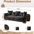 thumbnail image 2 of Aukfa 83" Comfy Sofa Sherpa Boucle Living Room Couch, 26" Extra Deep Seat, 4 Pillows, Black, 2 of 9