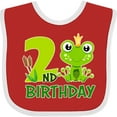 thumbnail image 3 of Inktastic 2nd Birthday Prince Frog Boys Baby Bib, 3 of 4