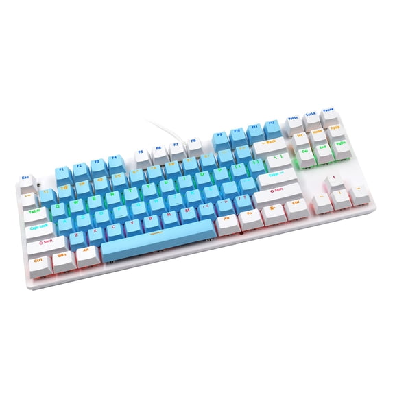 Keyboard Biojee Wired 87-Key Mechanical Gaming Keyboard Rainbow Backlit Keyboard For PC Laptop For Game And Office