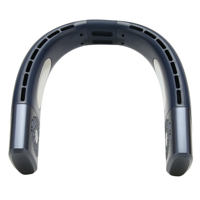 Ventilador de cuello portátil Personal USB recargable fuerte viento portátil manos libres enfriador sin cuchillas para viajes al aire libre azul
