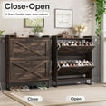 thumbnail image 3 of VEANERWOOD Armoire à Chaussures Moderne avec 4 Portes Rabattables et Étagère de Rangement Réglable pour Couloir et Entrée, Étagère à Chaussures Autoportante Étroite avec Tablette Ouverte, Brun Foncé, 3 of 7