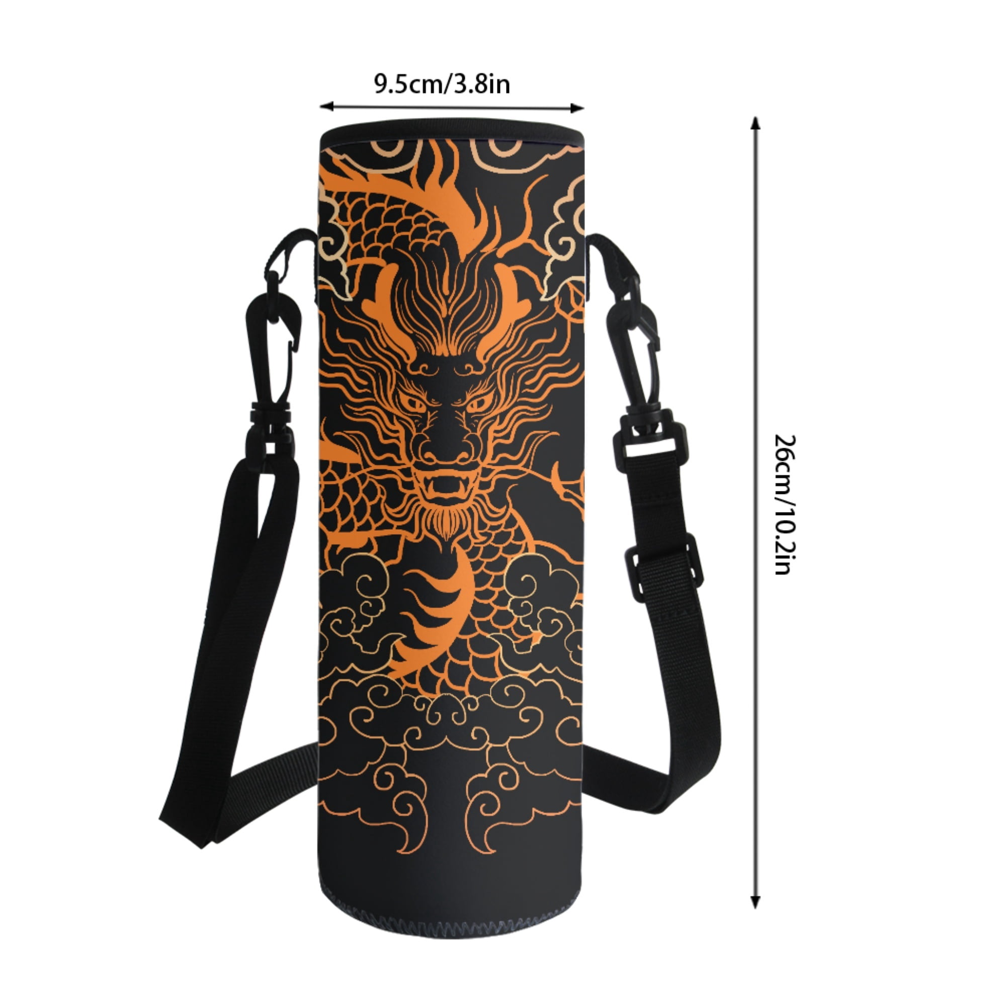 Xixirimido Cool Japanese Dragon Pattern 4Pcs Children Schoolbag Set Large Backpack with Lunch Box Pencil Pouch and Water Bottle Holder for Teens Boys Girls Bookbag Set
