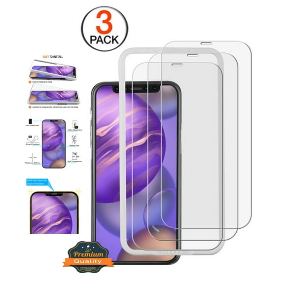 Screen Protector for Apple 12 Pro Max /6.7" [3 Pack] Tempered Glass Screen Protector 3D Touch [Case Friendly] [with Alignment Frame Easy Installation] Compatible For Apple iPhone 12 PRO MAX