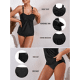 thumbnail image 5 of DOKOTOO Women Tankini Set Two Piece Padded Bathing Suits Swimsuit Ruched Tankini Top with Swim Brief 2PCS Swimwear Black L 12-14, 5 of 11