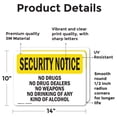 thumbnail image 2 of (2 Pack) No Drugs Dealers Weapons Drinking OSHA Security Notice Sign, 2 of 7