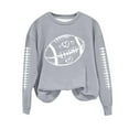 thumbnail image 3 of Uootdi Game Day Long Sleeve Sweatshirt for Women Funny Letter Print Graphic Top Fall Fashion Sports Tops, 3 of 4