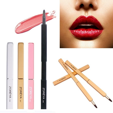 4 Colors Portable Automatic Retractable Lip Brush With Lid Brush Makeup Tool (Best Retractable Lipstick Brush)