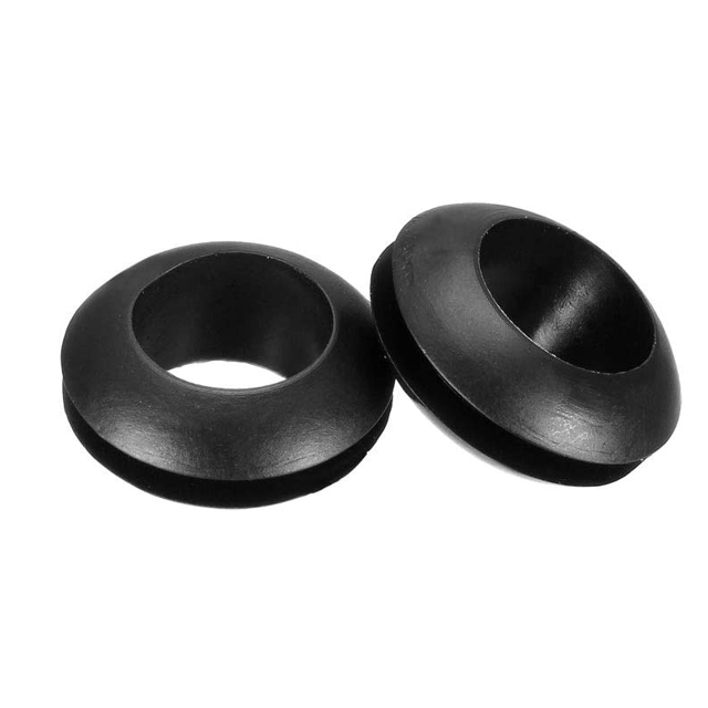 Ojales de goma Anillo de junta de alambre de 10 mm de diámetro para orificio de enchufe de cable Negro 50 piezas