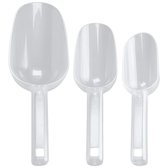 3 Pcs of Plastic Ice Scoop, Clear Thickened Plastic Ice Scoops for Freezer