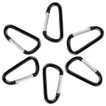 thumbnail image 2 of GOGO 48Pcs Carabiner 3-Inch Black Keychain Clip, D Shape Aluminum Metal Carabiner Hook, 2 of 7