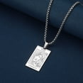 thumbnail image 3 of Strength Tarot Card Lion Animal Pendant Necklace Jewelry Gift for Husband, 3 of 4