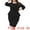 Black, variant on Women's Plus Size Peplum Pencil 3/4 Sleeve Flared Sheath Dress 3X Navy Blue